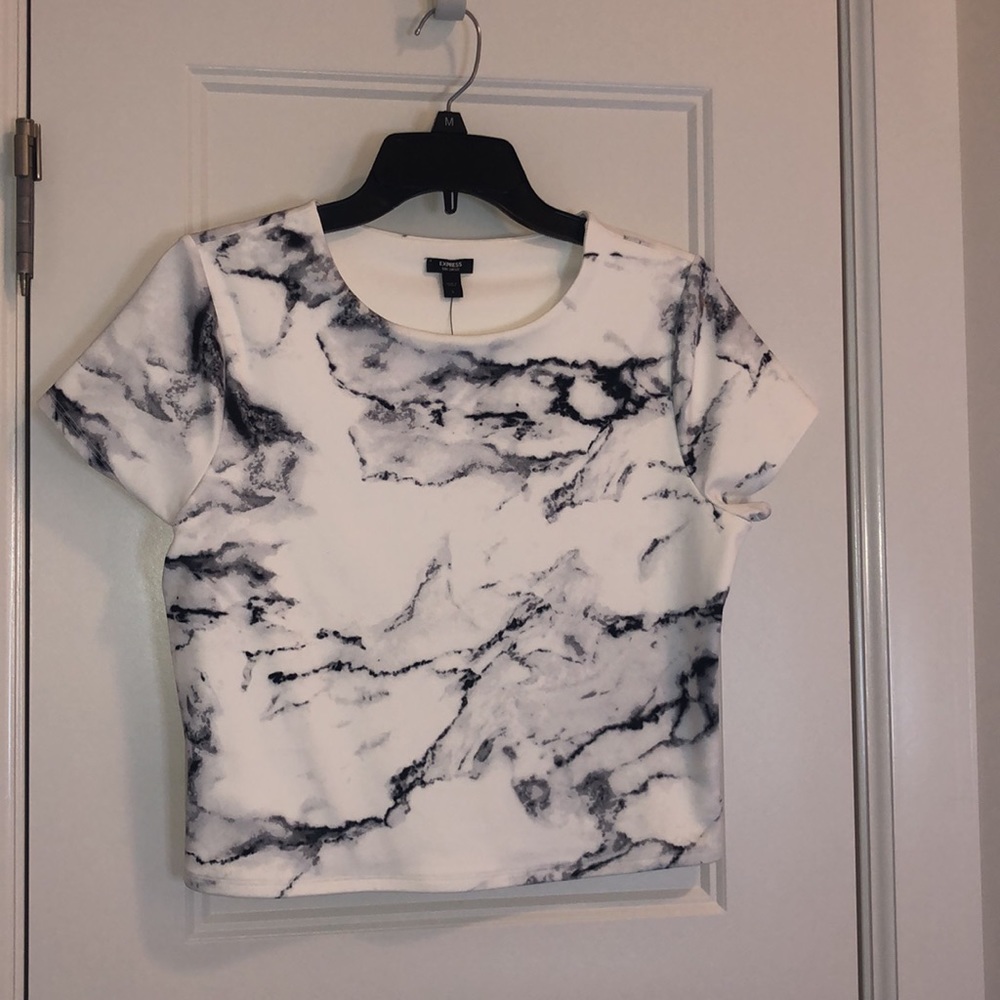 EXPRESS Body Con Double Lined Cropped Top